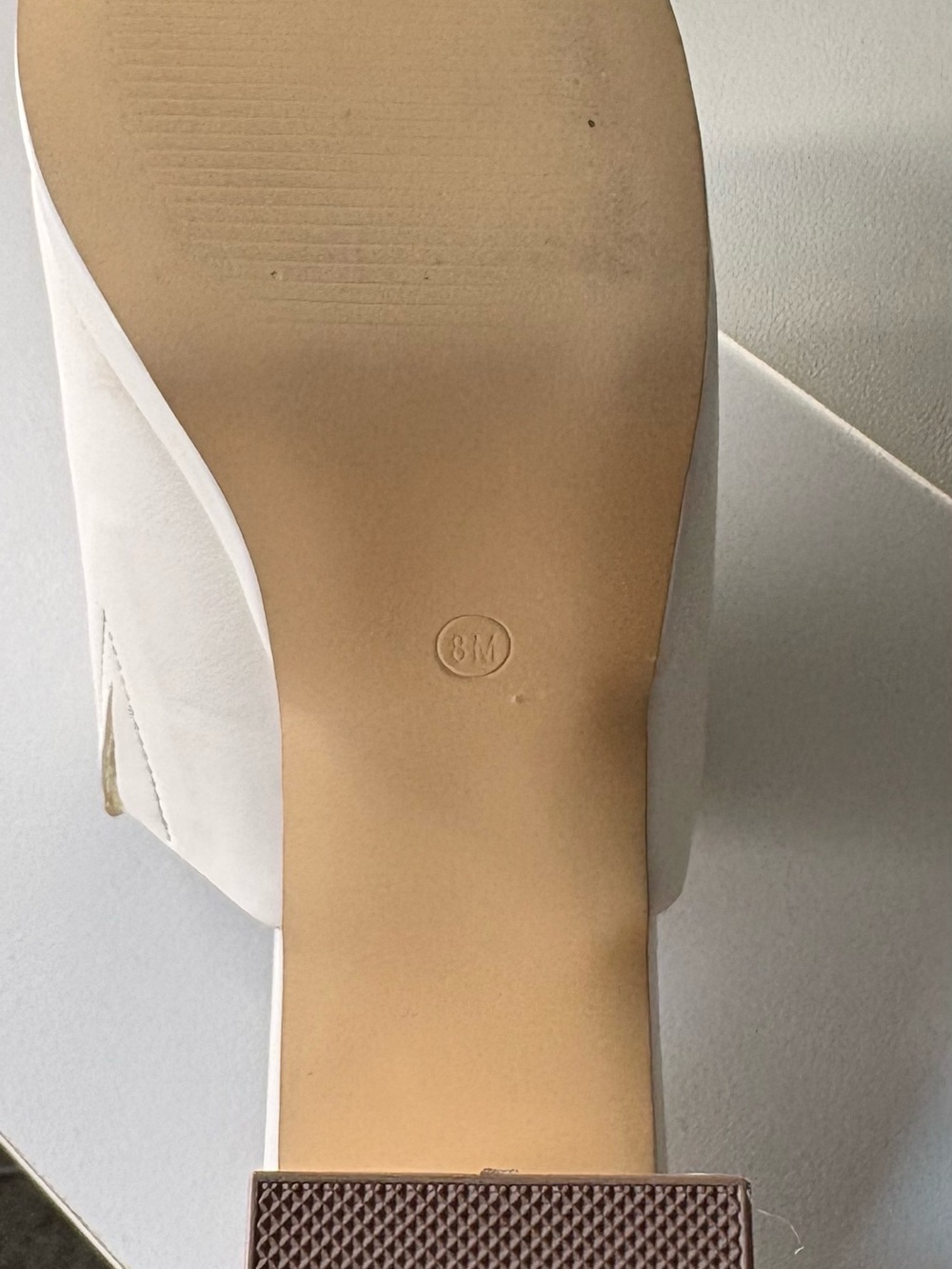 Cushionaire White Slide Heels - Minimal Square Toe Mules - Picture 6 of 6